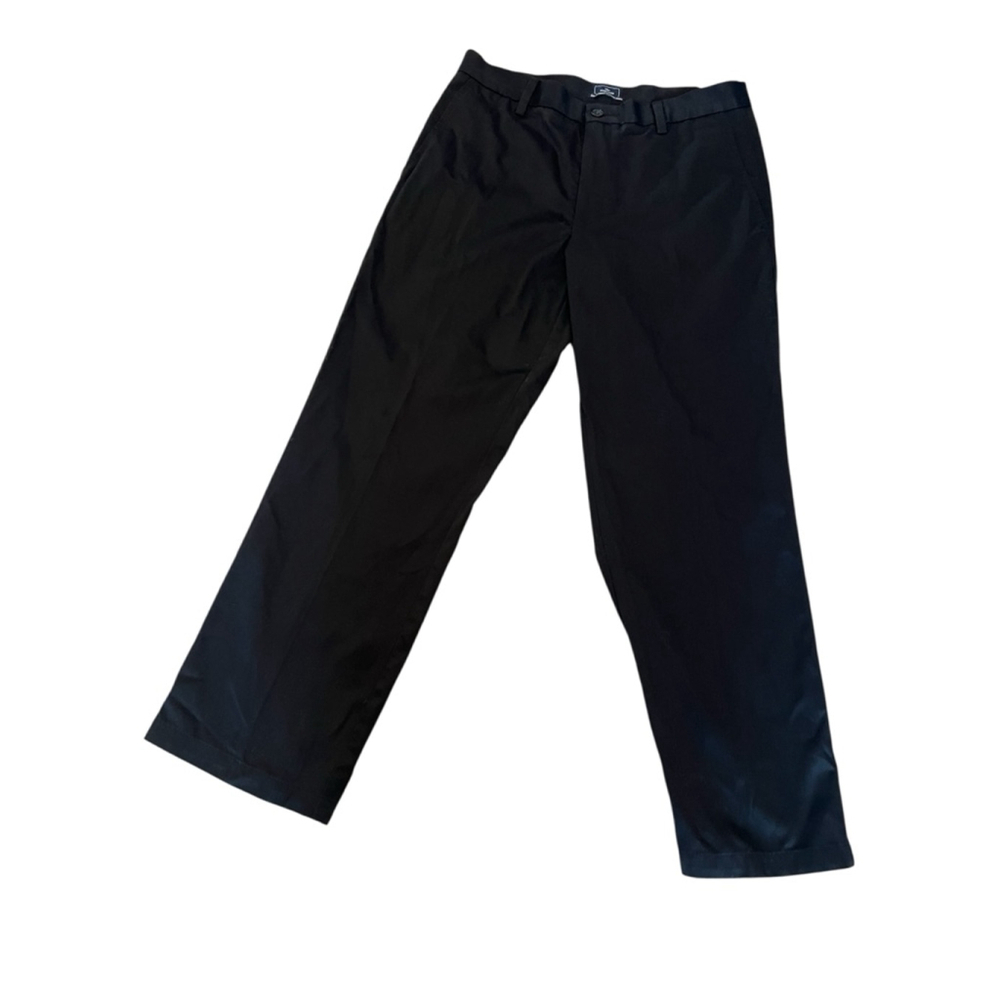 MENS DOCKERS D2 Straight Fit Pant 34 Black Trouser Cotton